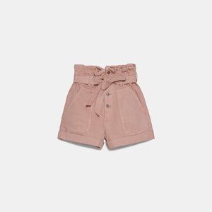 Zara Paperbag Shorts Dusty Pink
